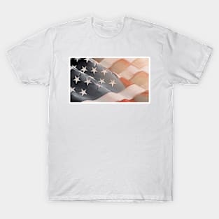 American Flag Paint Sticker T-Shirt